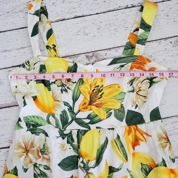 Cotton sundress lemon floral print Medium - Picture 8 of 8
